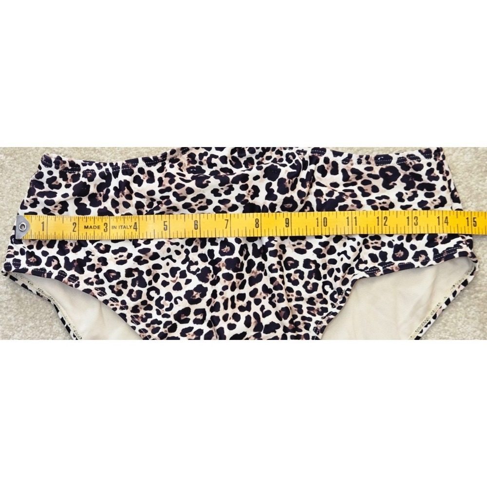 Tahari‎ Leopard Print Cutout Keyhole One Piece Swimsuit Women' XL Brown/Blk NWT - Picture 6 of 12